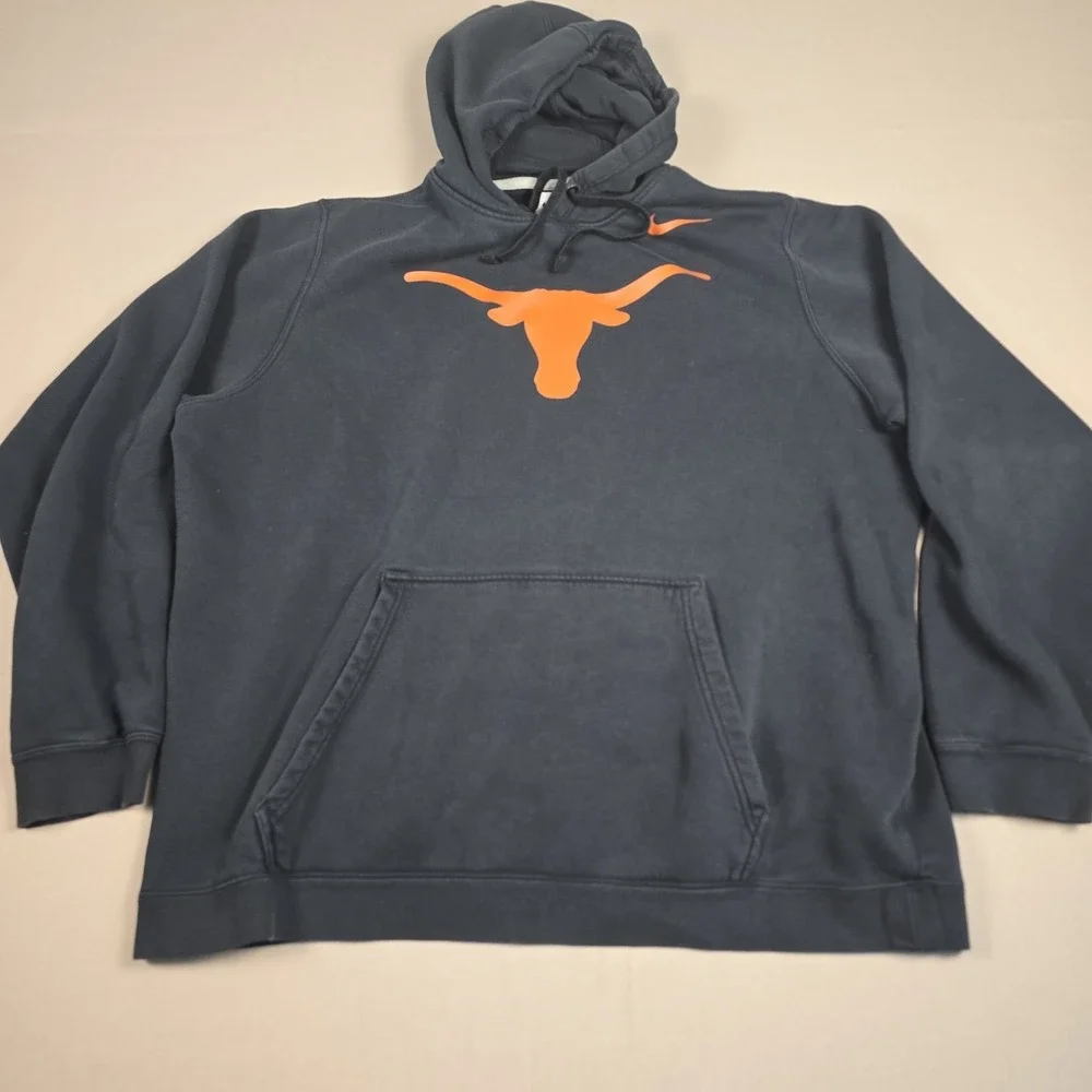Nike Texas Longhorns Hoodie Mens XL Gray Primetime Club Fleece Pullover M31779